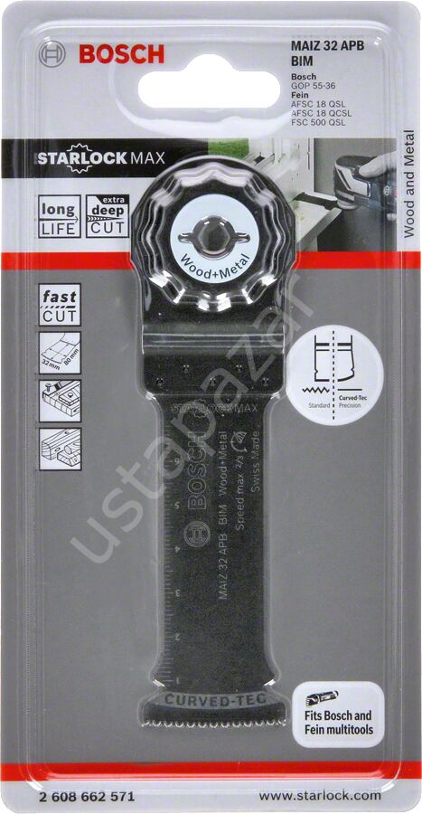 Bosch - Starlock Max - MAIZ 32 APB - BIM Ahşap ve Metal İçin Daldırmalı Testere Bıçağı 1'li 2608662571