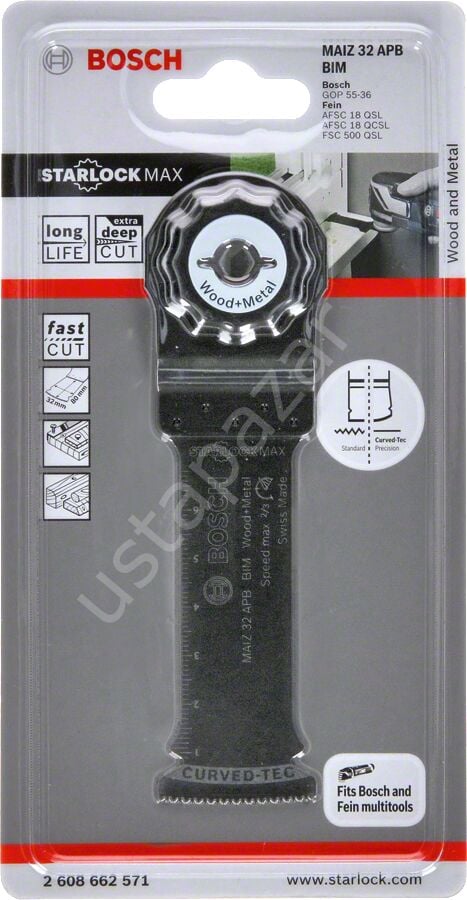 Bosch - Starlock Max - MAIZ 32 APB - BIM Ahşap ve Metal İçin Daldırmalı Testere Bıçağı 1'li 2608662571