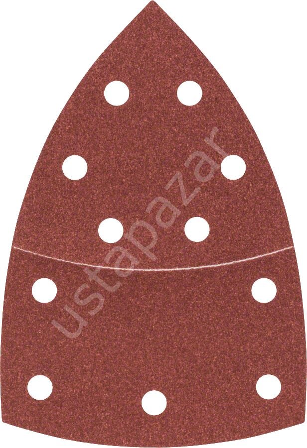 Bosch - Multi Zımpara Kağıdı 10'lu, 102 x 62/93 mm 120 Kum 11 Delik