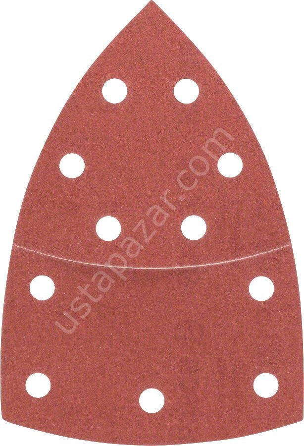 Bosch - Multi Zımpara Kağıdı 10'lu, 102 x 62/93 mm 180 Kum 11 Delik