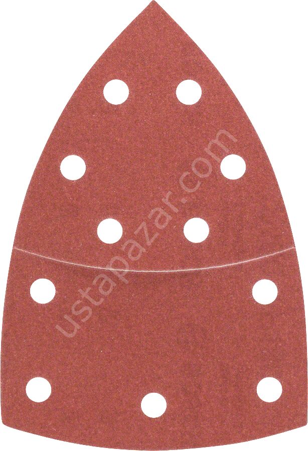 Bosch - Multi Zımpara Kağıdı 10'lu, 102 x 62/93 mm 180 Kum 11 Delik
