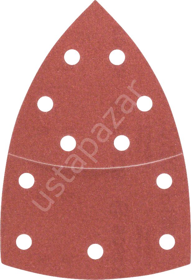 Bosch - Multi Zımpara Kağıdı 10'lu, 102 x 62/93 mm 180 Kum 11 Delik