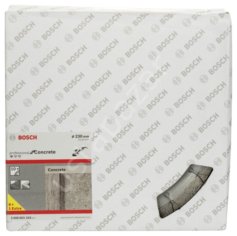Bosch - Standard Seri Beton İçin, 9+1 Elmas Kesme Diski Set 230 mm 2608603243