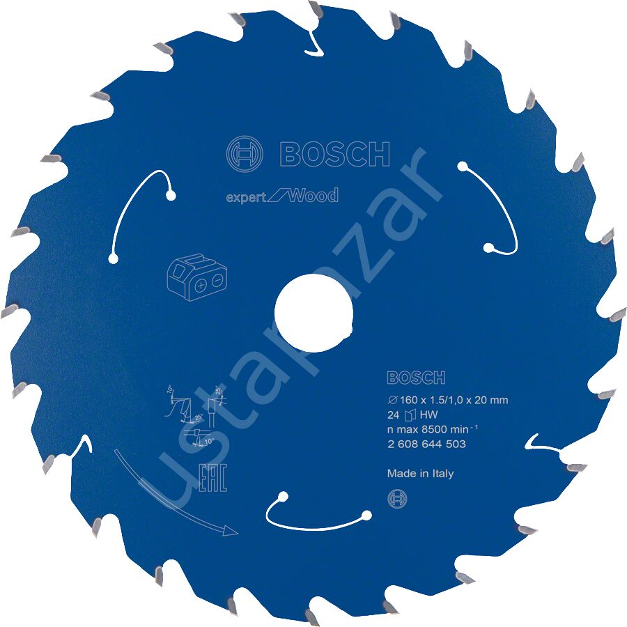 Bosch - Expert for Serisi Ahşap için Akülü Daire Testere Bıçağı 160*20 mm 24 Diş 2608644503