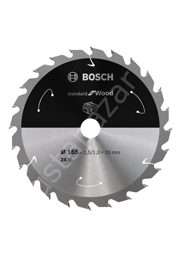 Bosch - Standard for Serisi Ahşap için Akülü Daire Testere Bıçağı 165*20 mm 24 Diş 2608837685