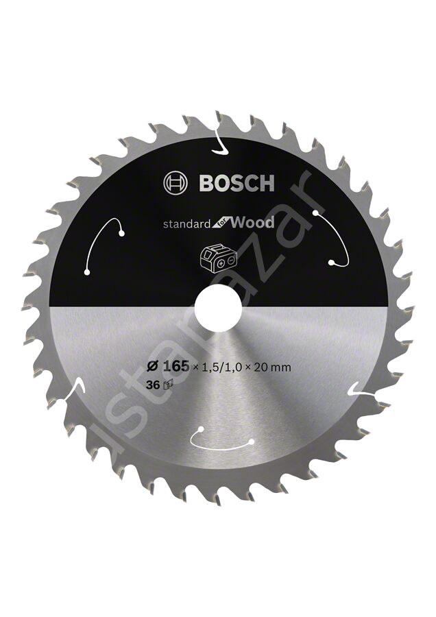 Bosch - Standard for Serisi Ahşap için Akülü Daire Testere Bıçağı 165*20 mm 36 Diş 2608837686