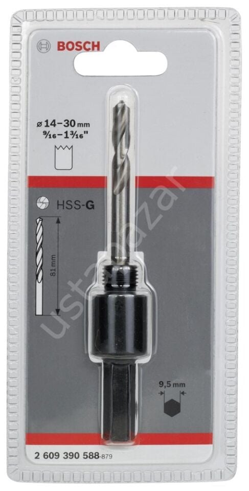 Bosch - Altıgen Şaftlı 14-30 mm Pançlar İçin Adaptör, Anahtar Ağzı 9,52 mm 2609390588