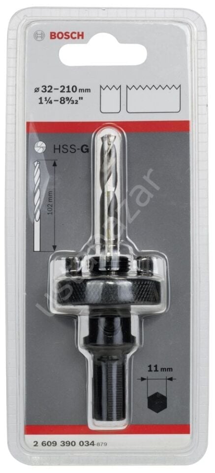 Bosch - 11 mm Altıgen Şaftlı 32-210 mm Pançlar için Adaptör 2609390034