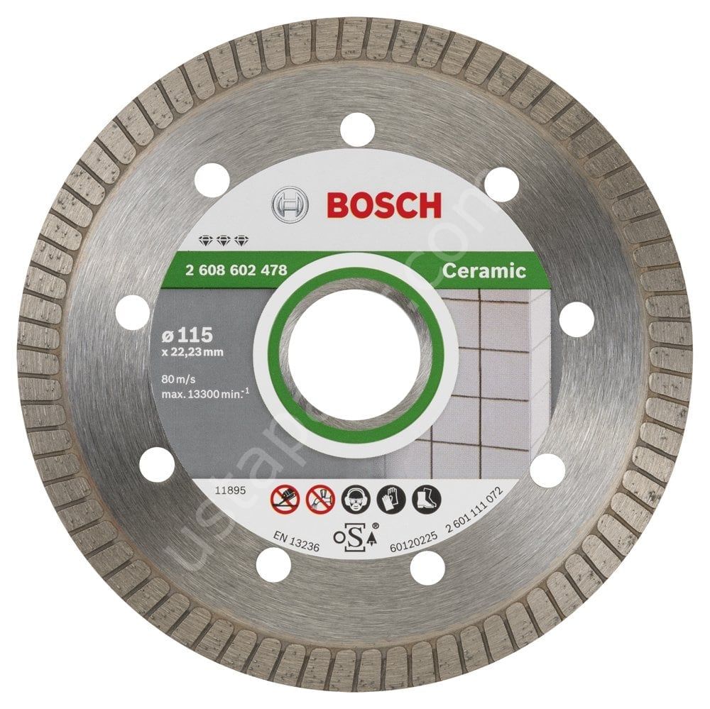 Bosch - Best Serisi Seramik İçin, Extra Temiz Kesim Turbo Segman  Elmas Kesme Diski 115 mm 2608602478