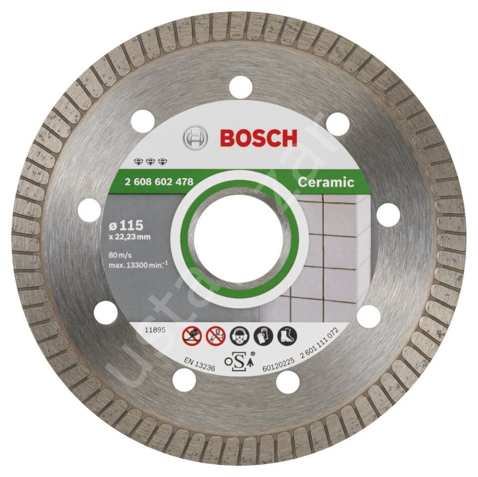 Bosch - Best Serisi Seramik İçin, Extra Temiz Kesim Turbo Segman  Elmas Kesme Diski 115 mm 2608602478