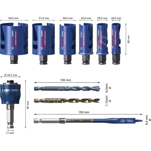 Bosch Expert 10 Parça Yapı Malzemeleri İçin Panç Seti 2608900490