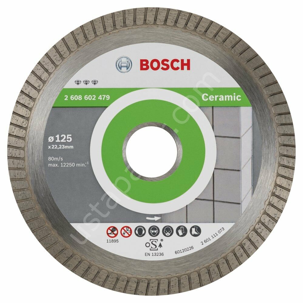 Bosch - Best Serisi Seramik İçin, Extra Temiz Kesim Turbo Segman  Elmas Kesme Diski 125 mm 2608602479
