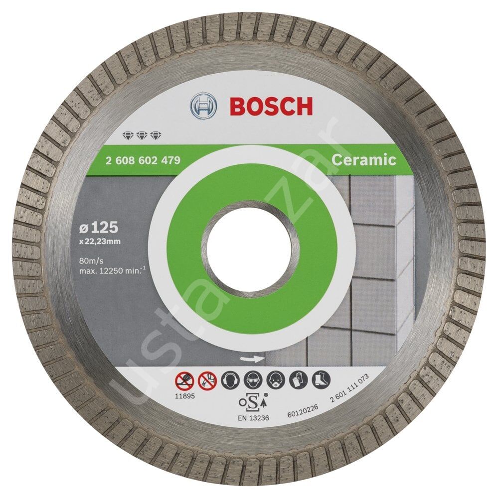 Bosch - Best Serisi Seramik İçin, Extra Temiz Kesim Turbo Segman  Elmas Kesme Diski 125 mm 2608602479