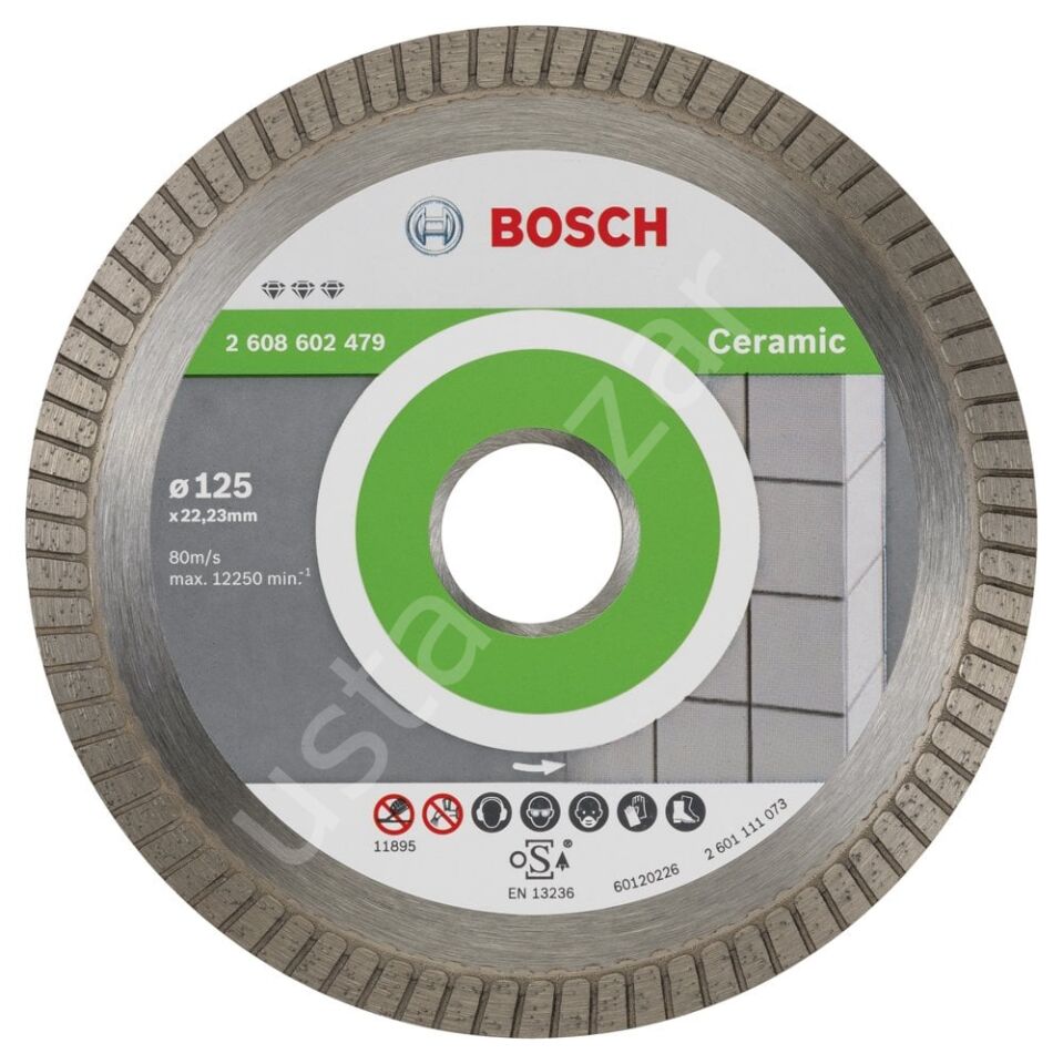 Bosch - Best Serisi Seramik İçin, Extra Temiz Kesim Turbo Segman  Elmas Kesme Diski 125 mm 2608602479