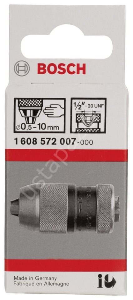 Bosch - 0,5-10 mm - 1/2''-20 Anahtarsız Mandren 1608572007
