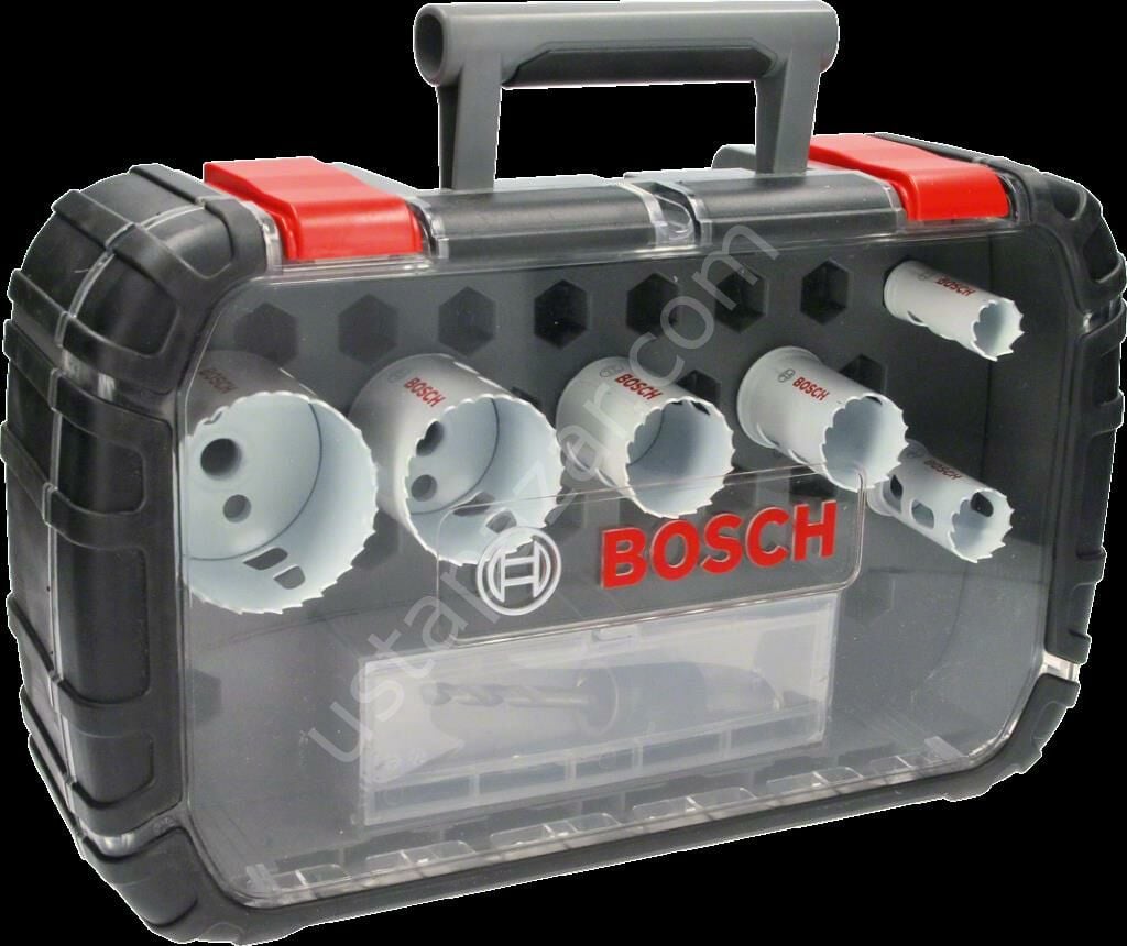 Bosch - Yeni Progressor Serisi Delik Açma Testeresi (Panç) Seti 9 Parça Ø 20-25-32-38-51-64 mm 2608594189