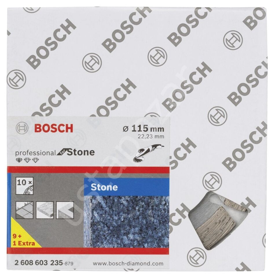 Bosch - Standard Seri Taş İçin, 9+1 Elmas Kesme Diski Set 115 mm 2608603235