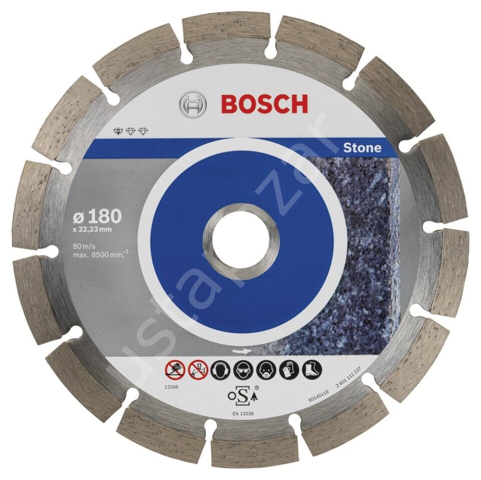 Bosch - Standard Seri Taş İçin, 9+1 Elmas Kesme Diski Set 180 mm 2608603237