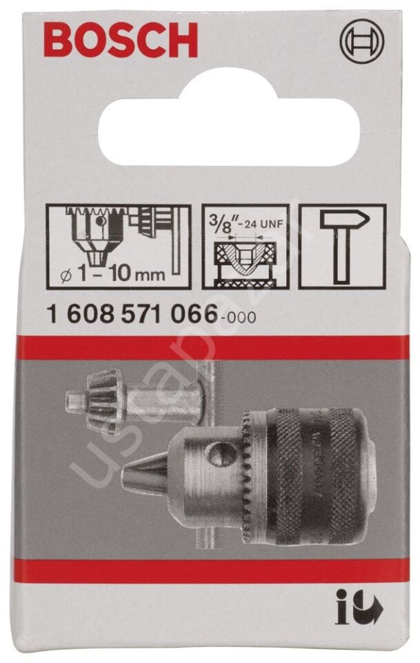 Bosch - 1-10 mm - 3/8''-24 Anahtarlı Mandren 1608571066
