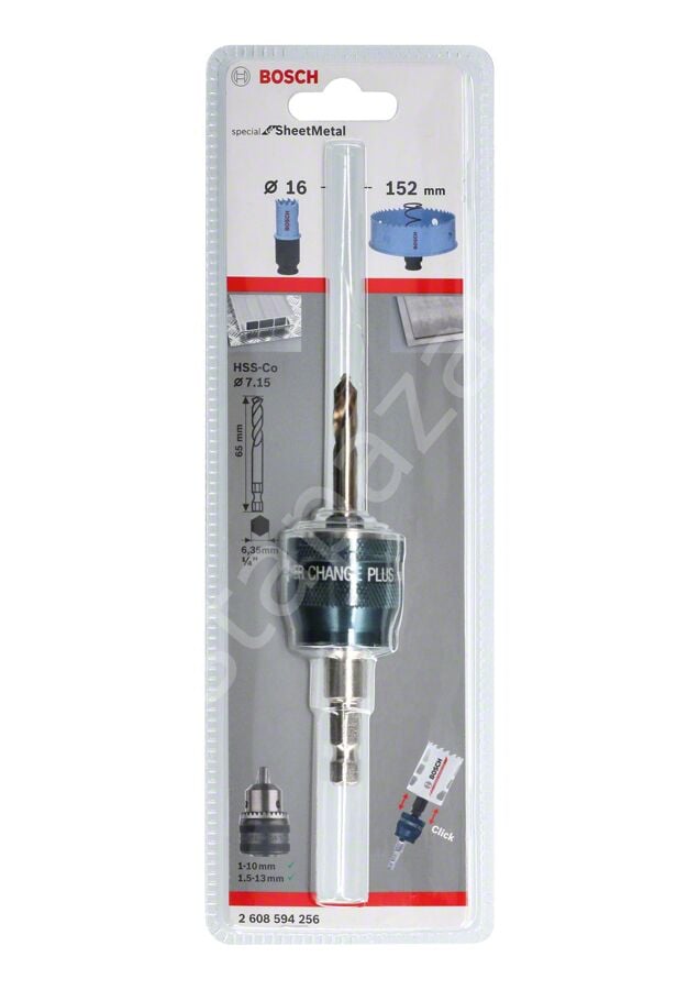 Bosch - Power Change Plus Adaptör, Special Serisi Metal ve Inox için HSS-Co 65mm Merkezleme Ucu ve Ø 8.7 mm Şaft Girişli 2608594256