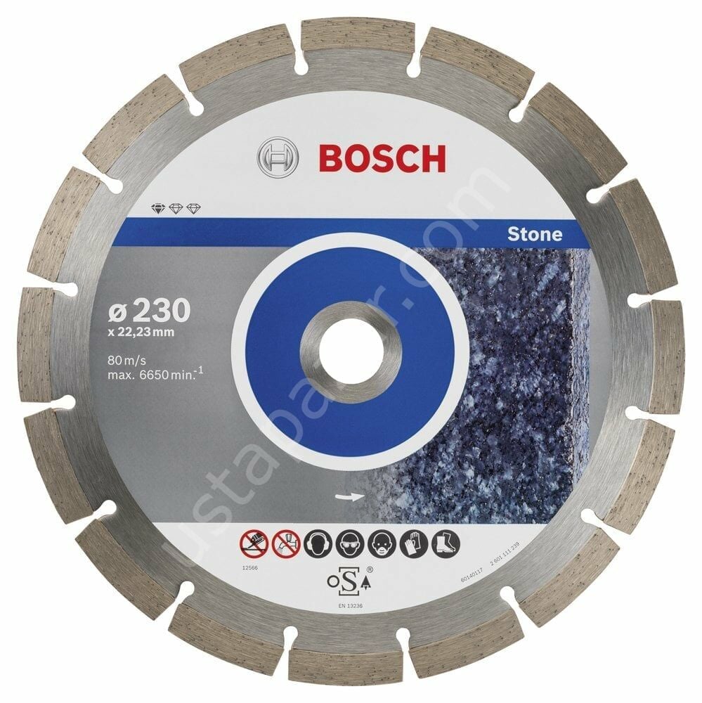 Bosch - Standard Seri Taş İçin, 9+1 Elmas Kesme Diski Set 230mm 2608603238