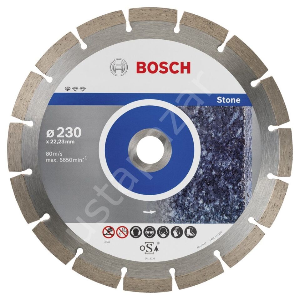 Bosch - Standard Seri Taş İçin, 9+1 Elmas Kesme Diski Set 230mm 2608603238