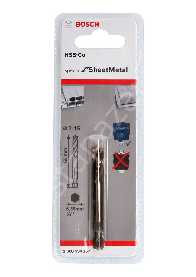Bosch - Power Change Plus Special Serisi Metal Ve Inox Delik Açma Testereleri için Merkezleme Ucu HSS-Co 65 mm 2608594257