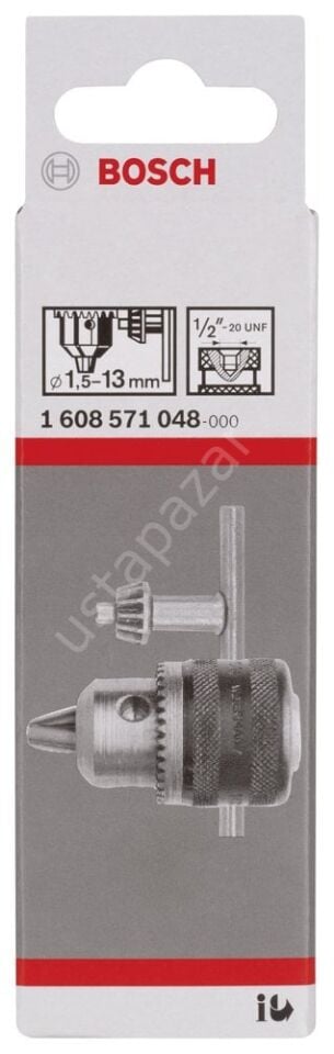 Bosch - 1,5-13 mm - 1/2''-20 Anahtarlı Mandren 1608571048