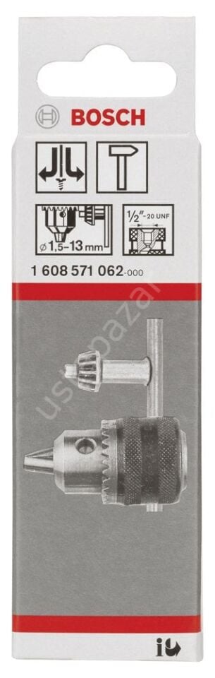Bosch - 1,5-13 mm - 1/2''-20 Anahtarlı Mandren 1608571062