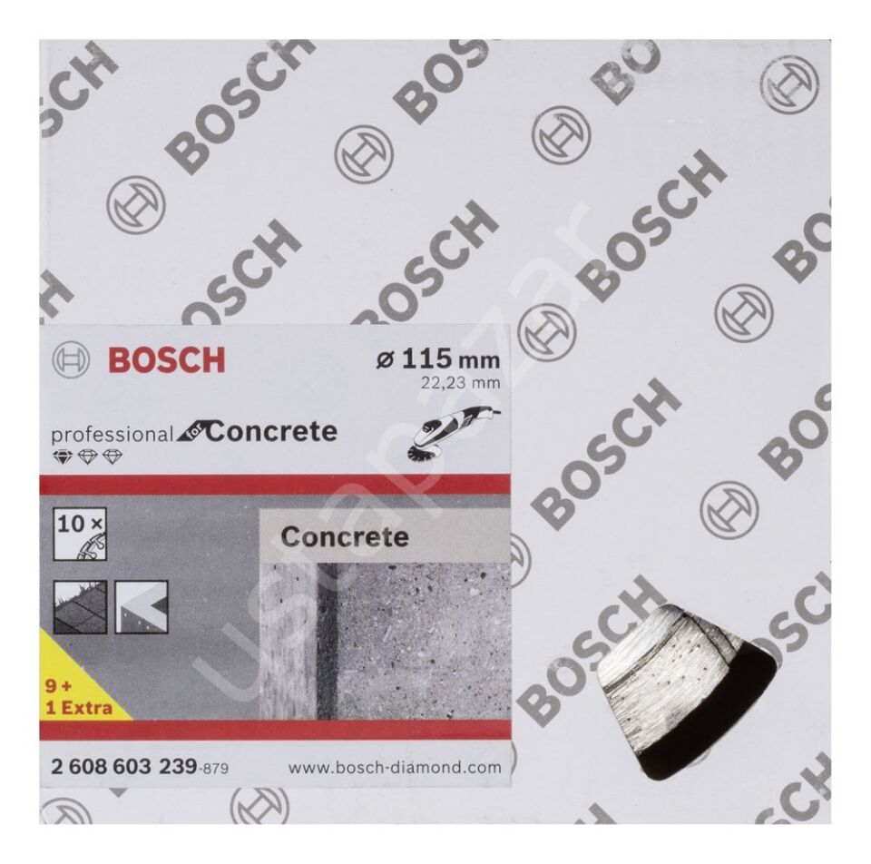 Bosch - Standard Seri Beton İçin, 9+1 Elmas Kesme Diski Set 115 mm 2608603239