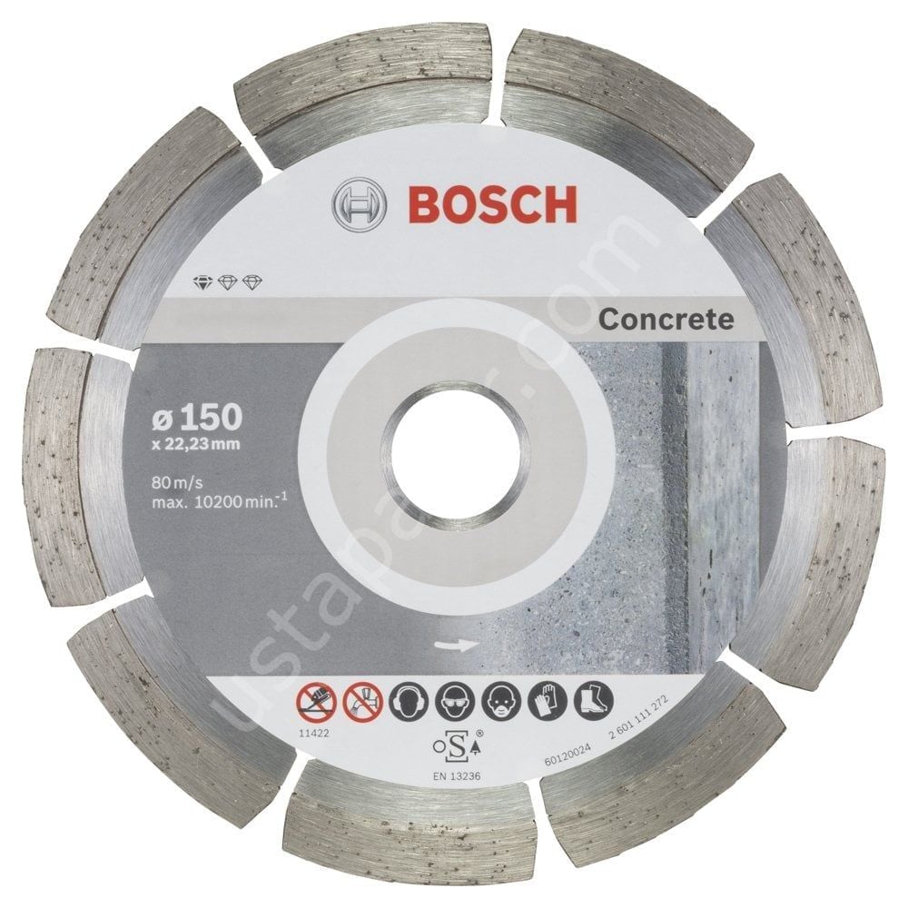 Bosch - Standard Seri Beton İçin, 9+1 Elmas Kesme Diski Set 150 mm 2608603241