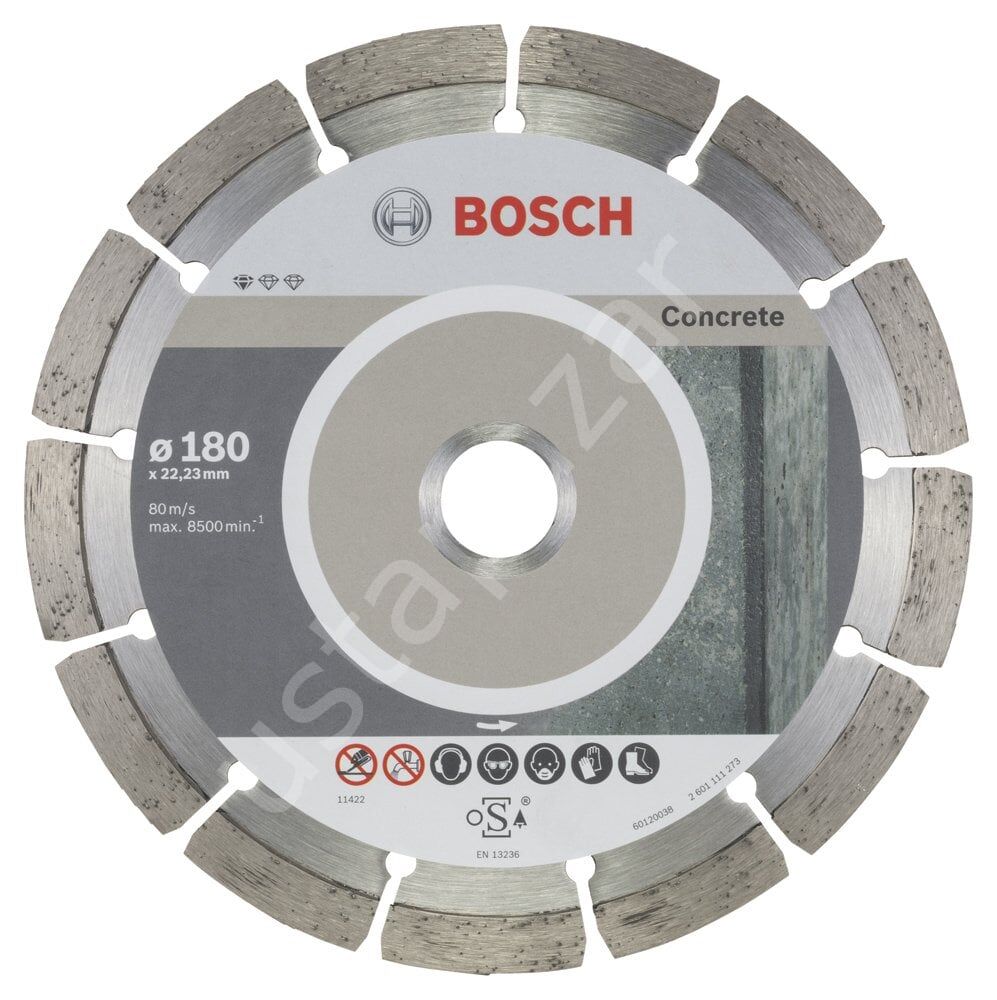 Bosch - Standard Seri Beton İçin, 9+1 Elmas Kesme Diski Set 180 mm 2608603242