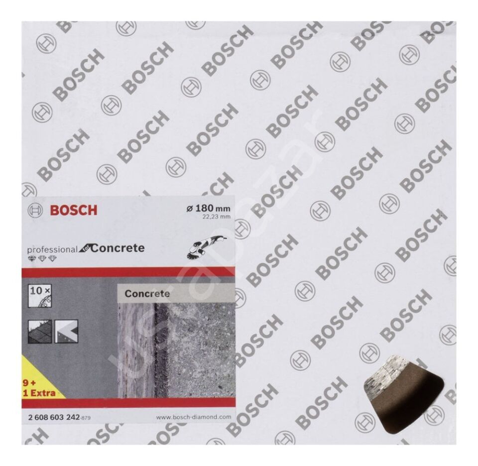 Bosch - Standard Seri Beton İçin, 9+1 Elmas Kesme Diski Set 180 mm 2608603242