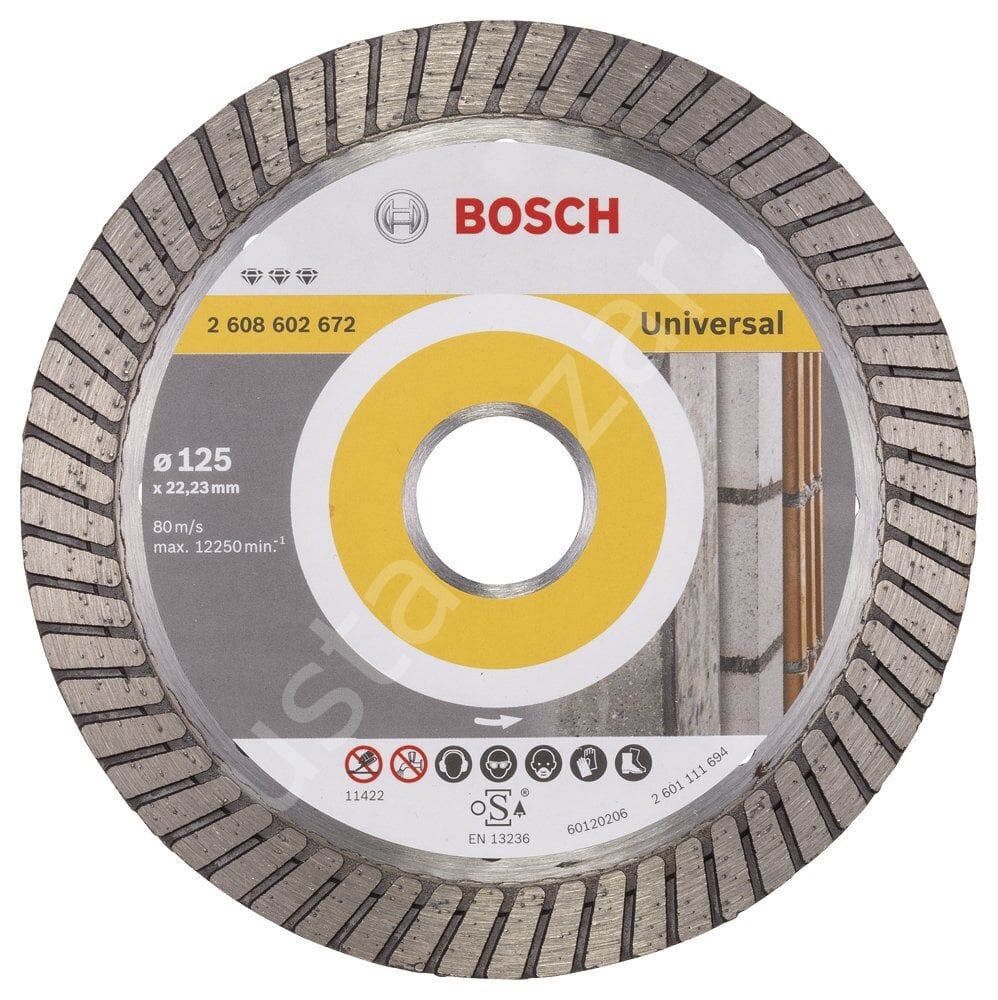 Bosch - Best Serisi Genel Yapı Malzemeleri İçin Turbo Segmanlı Elmas Kesme Diski 125 mm 2608602672
