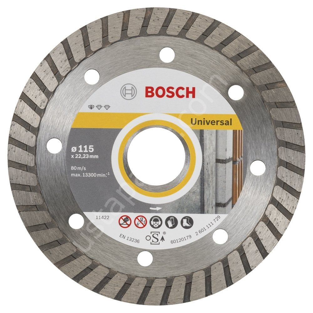 Bosch - Standard Seri Genel Yapı Malzemeleri İçin Turbo Segmanlı 9+1 Elmas Kesme Diski Set 115 mm 2608603249