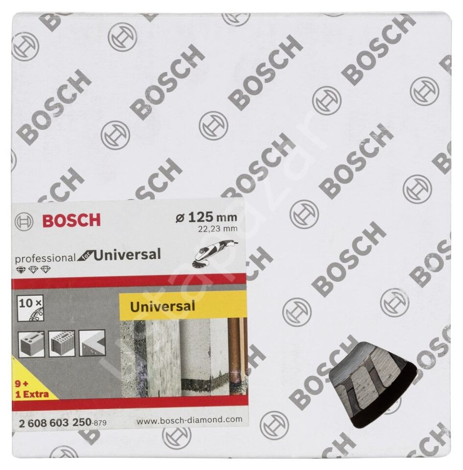 Bosch - Standard Seri Genel Yapı Malzemeleri İçin Turbo Segmanlı 9+1 Elmas Kesme Diski Set 125 mm 2608603250