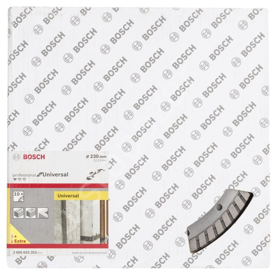 Bosch - Standard Seri Genel Yapı Malzemeleri İçin Turbo Segmanlı 9+1 Elmas Kesme Diski Set 230 mm 2608603252