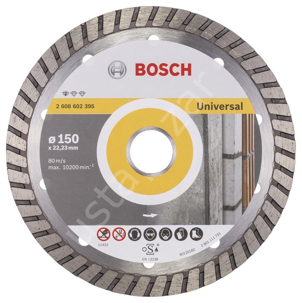 Bosch - Standard Seri Genel Yapı Malzemeleri İçin Turbo Segmanlı Elmas Kesme Diski 150 mm 2608602395
