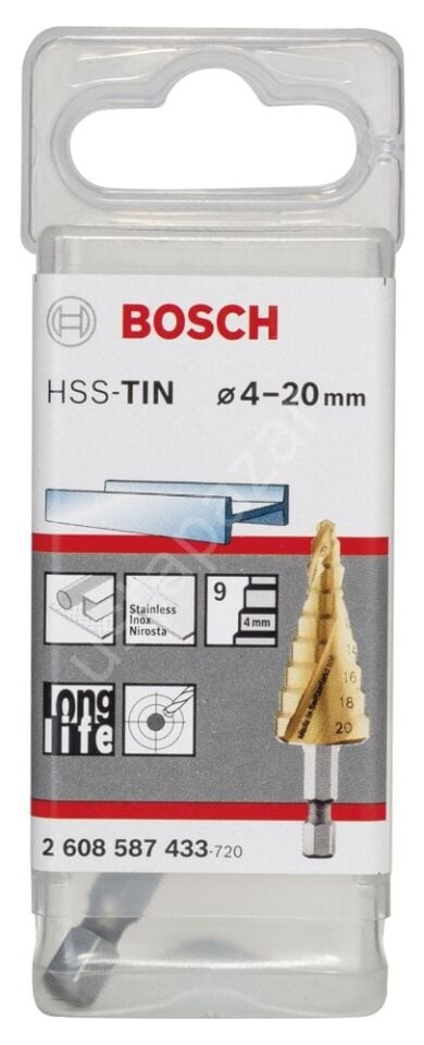 Bosch - HSS-TiN 9 Kademeli Matkap Ucu 4-20 mm 2608587433