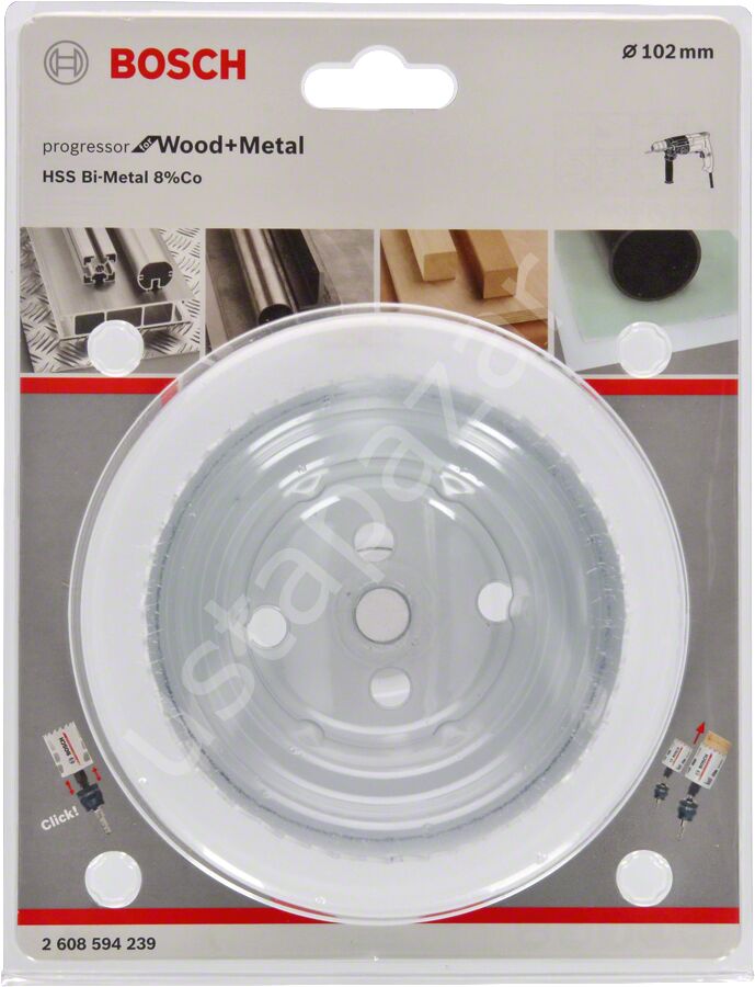 Bosch - Yeni Progressor Serisi Ahşap ve Metal için Delik Açma Testeresi (Panç) 102 mm 2608594239