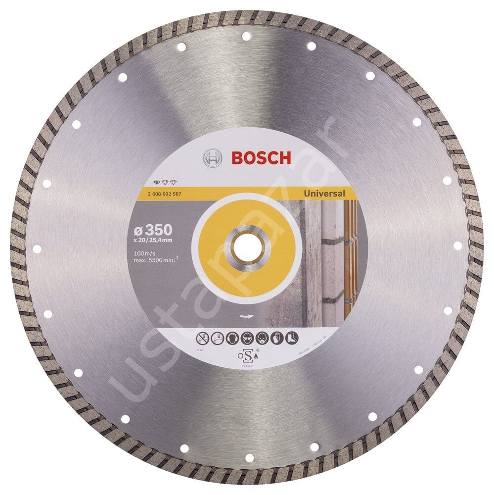 Bosch - Standard Seri Genel Yapı Malzemeleri İçin Turbo Segman Elmas Kesme Diski 350 mm 2608602587