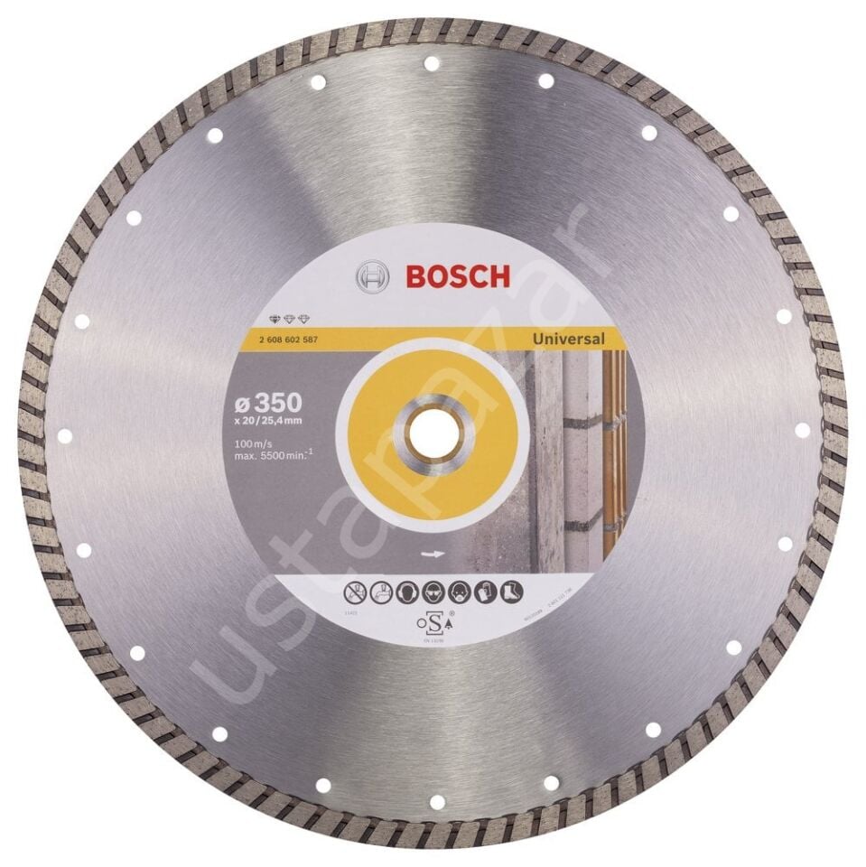 Bosch - Standard Seri Genel Yapı Malzemeleri İçin Turbo Segman Elmas Kesme Diski 350 mm 2608602587
